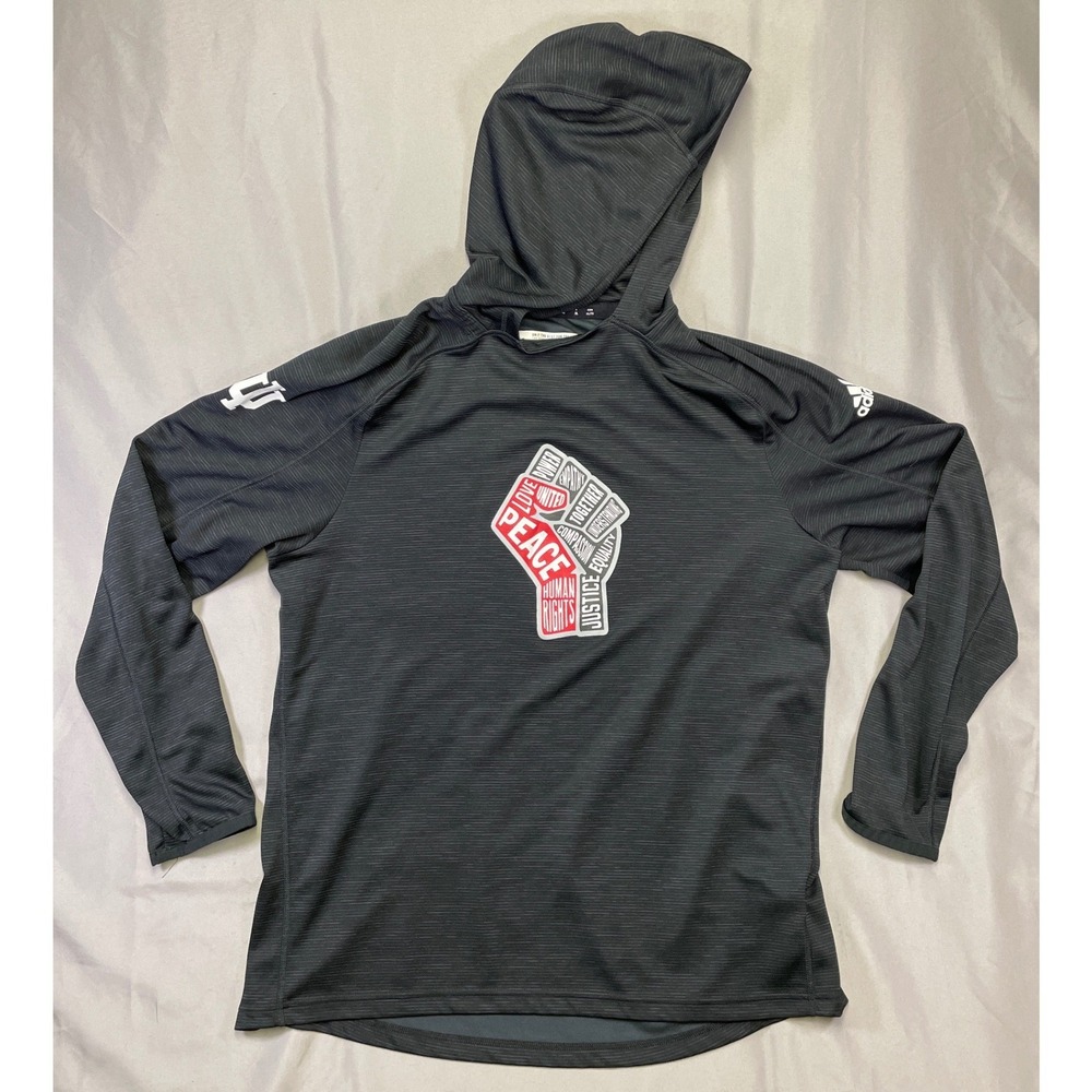 Adidas Indiana Hoosiers IU Peace Fist Human Rights Hoodie Black Mens X Large